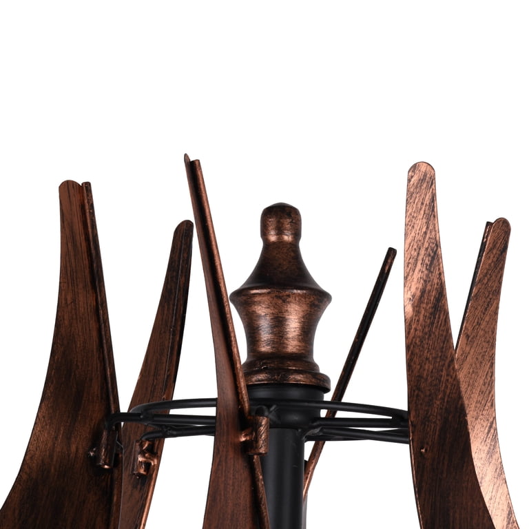 Teamson Home Outdoor Tulip Kinetic Windmill Sculpture, Tangerine