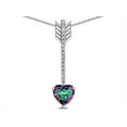 thumbnail image 2 of Star K� 6mm Rainbow Mystic Topaz Heart Arrow Bar Pendant Necklace, 2 of 9
