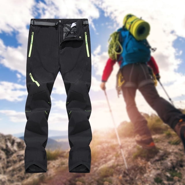 Pantalones de senderismo para hombre, transpirables, impermeables, a prueba de viento, largos, para bicicleta de montaña, para hombres y adultos L Hugo Los hombres pantalones de senderismo
