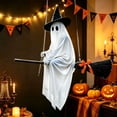 thumbnail image 4 of Large Hanging Flying Halloween Decor, Floating Witch Ornament Outdoor Indoor Decoration Prop, Halloween Yard Decor for Porch Tree Doorway Party, 4 of 8