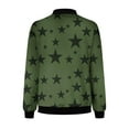 thumbnail image 4 of VINUSLI Bomber Jacket Women 2025 Causal Stars Print Zip Up Coats Long Sleeve Stand Collar Fall Jackets Lightweight Outerwear Tops Army Green,M, 4 of 6