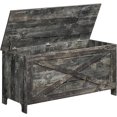 thumbnail image 2 of Coffre de Rangement Robuste Banc de Rangement d'Entrée avec Charnières Banc à Chaussures Rétro Meuble Aspect Bois pour Salon Chambre et Noyer, 2 of 5