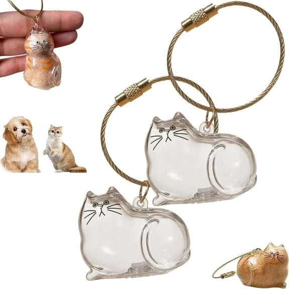 Cat Collector Keychain, Cat Hair Storage Keychain, Cat Hair Holder Memorial, Keychain for Collecting Catand DogHair, Cute Pet Memorial Gifts