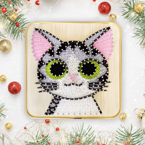 String Art DIY Kit - Kitty. Wizardi Craft Kit F07-M12-4-DHBB28029