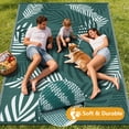 thumbnail image 6 of Kohree Outdoor Rug 9'x12' Reversible Waterproof Plastic Straw Rugs with Corner Loops Indoor Outdoor Patio Mat for RV Camping Deck Boho Porch Balcony, Palm Leaves Green, 6 of 11
