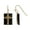 Black, variant on Rectangular Gemstone Marcasite Stone Cross Drop Earrings