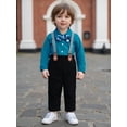 thumbnail image 6 of BemeyourBBs Little Boy Gentleman Set Long Sleeve Bowtie Shirts and Suspender Pants, 6 of 9