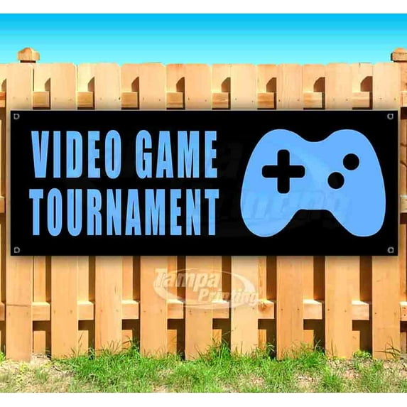 Video Game Tournament 13 oz Vinyl Banner With Metal Grommets