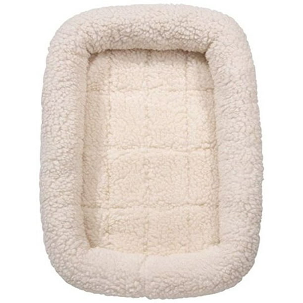 Slumber Pet Sherpa Crate Dog Beds Soft Plush Comfortable Bed for Dogs Choose Size and Color XSmall Crate Bed Natural
