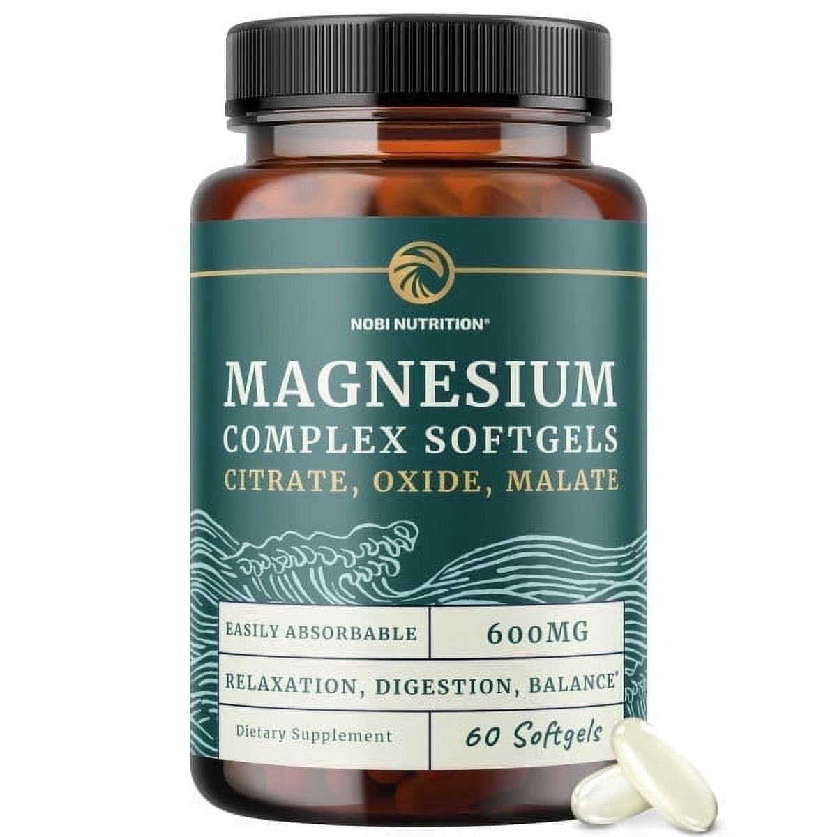 Triple Magnesium Softgels, Sleep Support Dietary Supplements for Adults, 60 Count