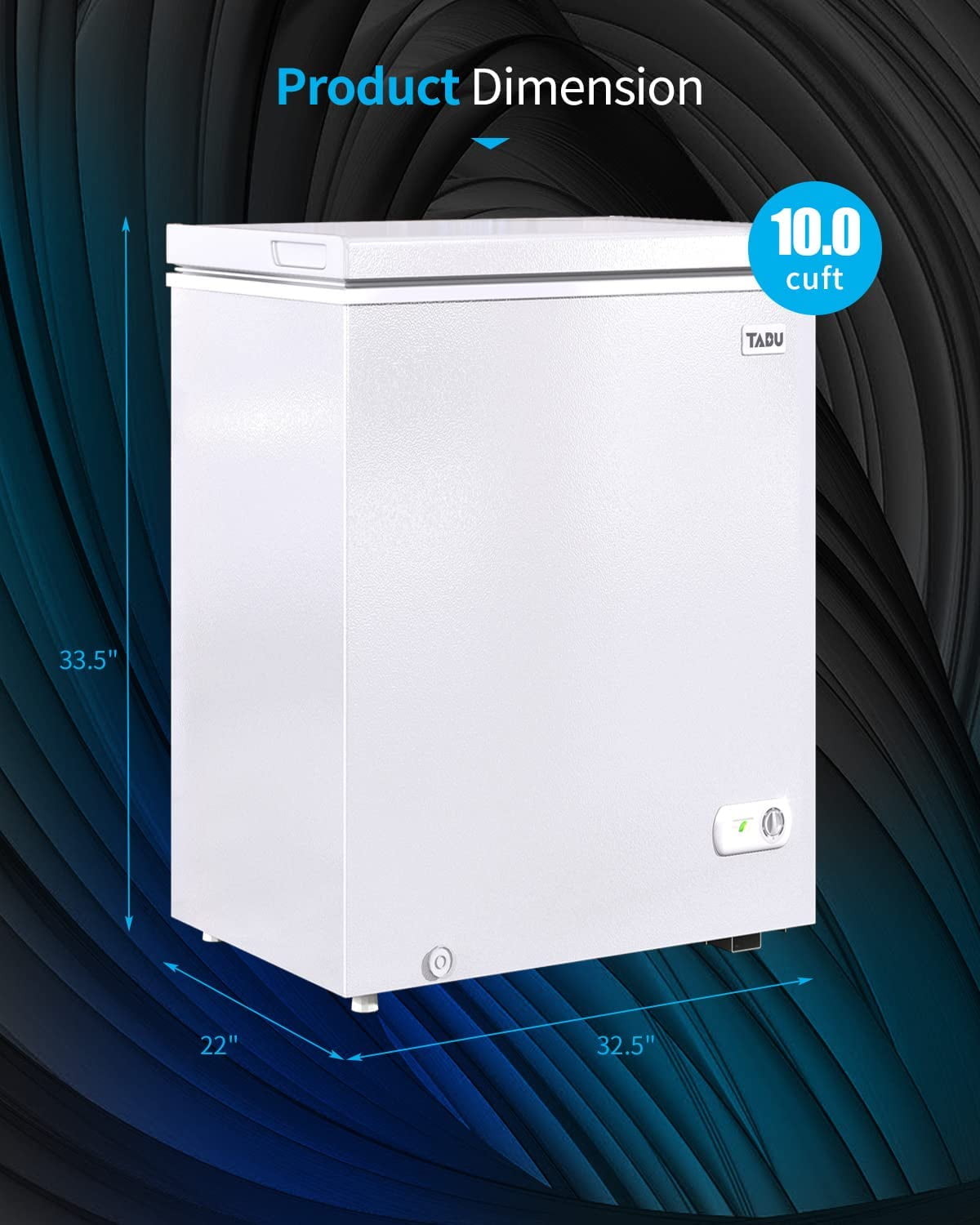 Muhub Chest Freezer, 10.0 Cu ft Deep Freezer with Adjustable Temperature, Mini Freezer with Removable Storage Basket,Compact Freezer with Top Open Door (White)
