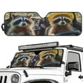 thumbnail image 2 of KUIFORTI Raccoon Windshield Sun Shade for Jeep Wrangler TJ JK JKU JL JLU ,Aluminum Foil Film Car Window Shades for Front Window,Effectively Blocking Heat and UV Rays, 2 of 6