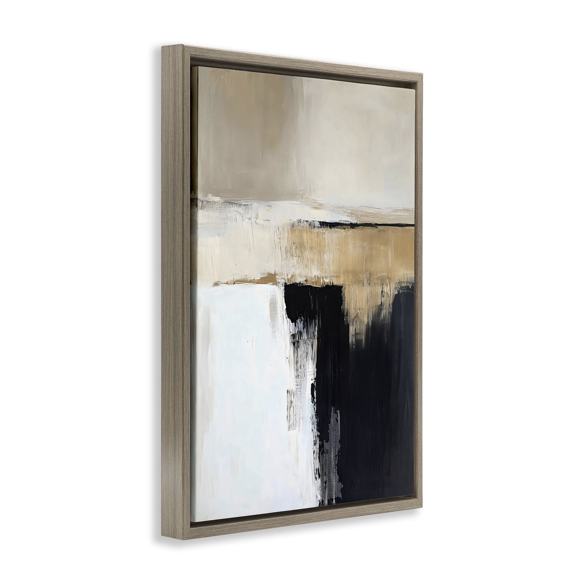 Stupell Industries Desert Horizon Muted Abstract Brown Framed Floater Canvas Wall Art, design by Gina Kelly