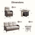 thumbnail image 5 of Jentlehouse 5-Piece Patio Furniture Set with 41'' Fire Pit Table Wicker Patio Set with Thick Cushion Outdoor Conversation Set for Balcony Deck Porch, 5 of 14