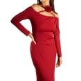 thumbnail image 1 of Jess por Meiko Vestido de Mujer de Manga Larga Off Shoulder con Adorno de Flores Vestido Bodycon Maxi M Burdeos, 1 of 7