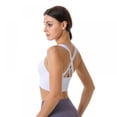 thumbnail image 4 of Womens Sports Bras - Cross Back Padded Wirefree Comfort Workout Bras for Yoga Fitness, 4 of 8