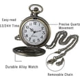 thumbnail image 3 of Reloj de bolsillo retro para mujer, reloj analógico de cuarzo con cadena, regalo, 3 of 4