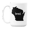 thumbnail image 1 of Wisconsin Bred & WI USA State Map, US Citizen Coffee & Tea Mug Cup (15oz), 1 of 3