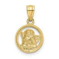 thumbnail image 4 of 14K Yellow Gold White Rhodium Polished D.C Finish Angle Cherub Pendant, 4 of 4