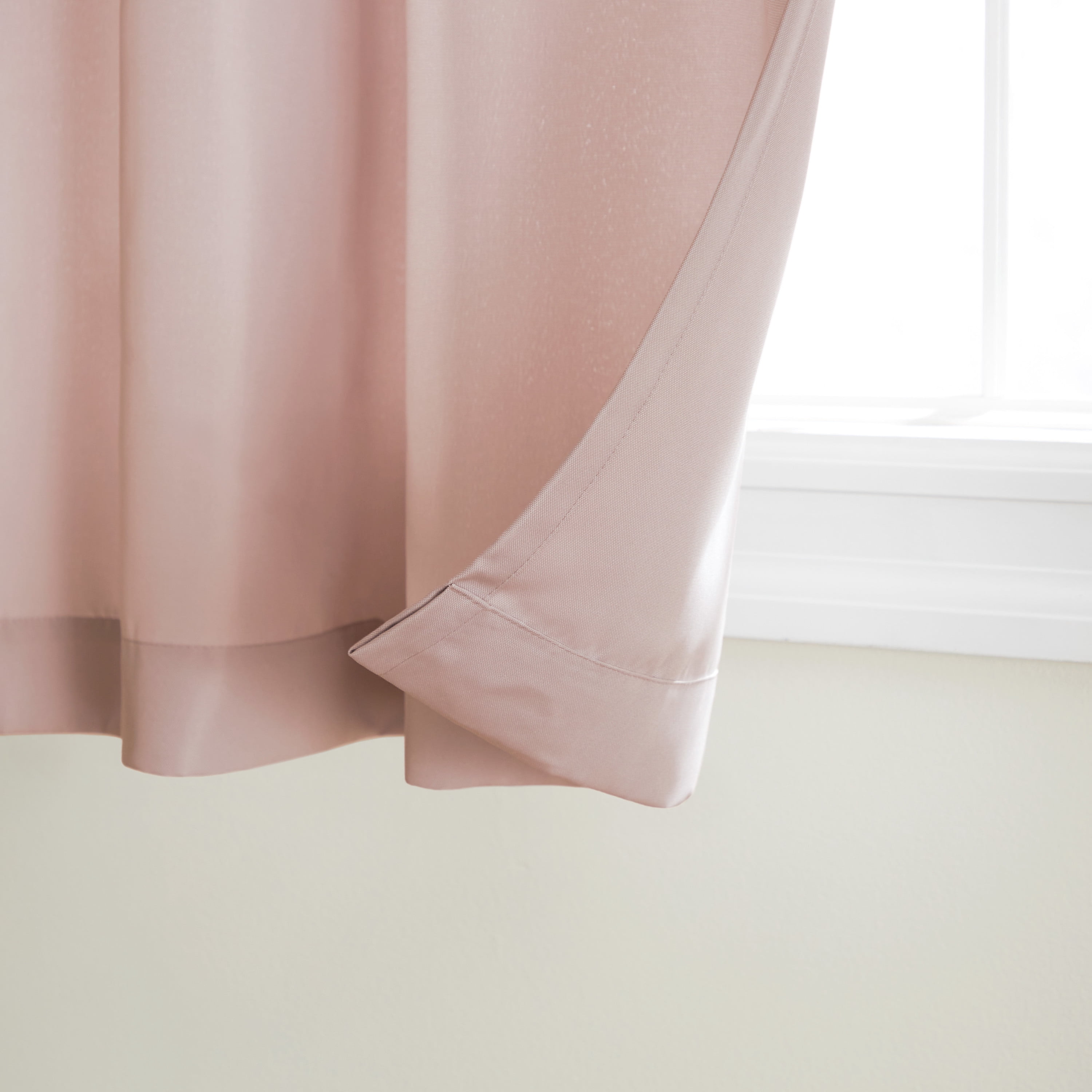 TOWN & COUNTRY BASICS Cabana Solid Heavyweight Indoor Outdoor Curtains, Light Filtering Opacity with Grommet Top, Water Repellent, 2-Pack Set, 54"x108", Blush