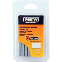 Freeman 1/2-Inch 18 GA Glue Collated Narrow Crown Staples, 1000 Count