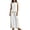 White, variant on 2 Piece Sets for Women Color Block Linen Lounge Sets Sleeveless Top Wide Leg Pants Matching Casual Travel Outfit, M