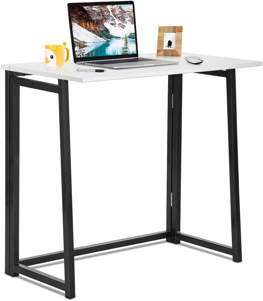 Folding Desk No Assembly Required, Foldable Computer Desk For Small