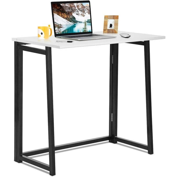 Folding Desk No Assembly Required, Foldable Computer Desk For Small