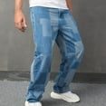 thumbnail image 6 of WXLWZYWL Men's Wide Leg Baggy Jeans Straight Leg Carpenter Denim Pants Loose fit Trousers, 6 of 6