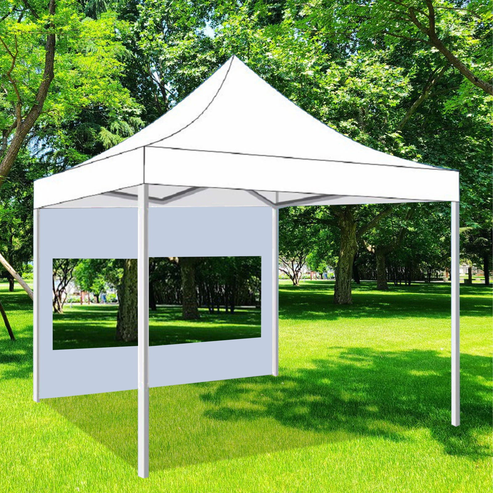 BGZLEU White Canopy Tent,Translucent Tent,Portable Pop Up Outdoor Gazebo with 1 Sidewall,UV ProtectionTent,Come with Carry Bag - Blue