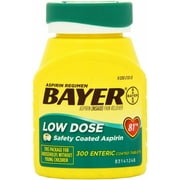 Bayer 81mg Enteric Low Dose Pain Relief Aspirin Tablets 300 ea (Pack of 4)
