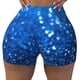 thumbnail image 2 of Fotbe A Blue Glitter Shorts Sin Costuras – Shorts Deportivos de Cintura Alta para Mujer, Elásticos para Gimnasio, Yoga, Running o Ciclismo-Large, 2 of 8