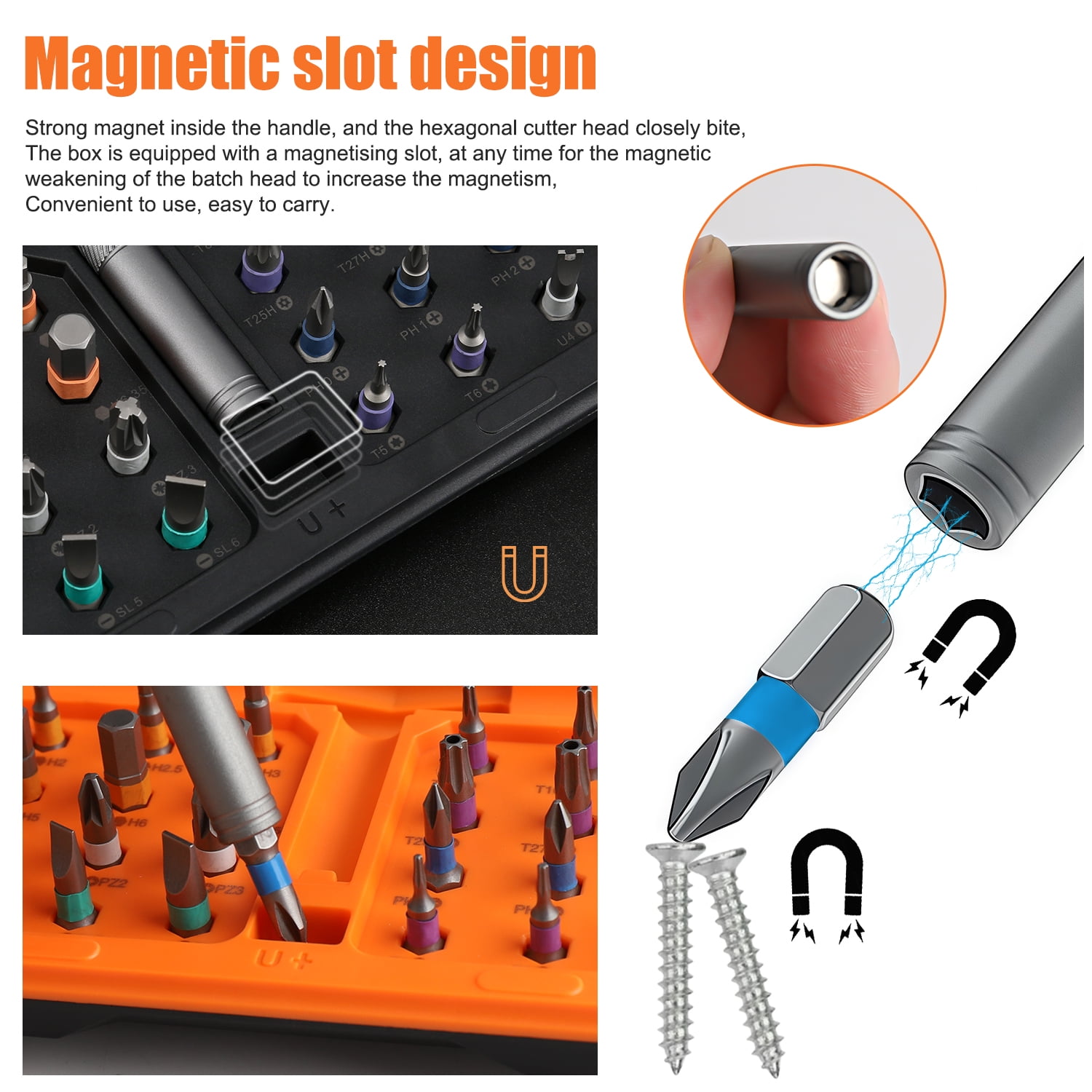 Audessy 42 in 1 Magnetic Screwdriver, Multi Bit Ratcheting Screwdriver Set with Storage Case Repair Tool Kit for Computer, Eyeglass, Bicycles, Watch, Ring Doorbell, Furniture and DIY, Black