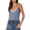 Blue, variant on Yunliwuli Women's Plaid Halter Camisole Open Back Lacing Terry Trim Sleeveless Sweetheart Neck Slim Fit Crop Tank Tops
