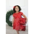 thumbnail image 7 of Millie Loves Lily Girls' Red Holiday Dot Velour Dress With Bow Waistband, Big Girl, Size 8, 7 of 7
