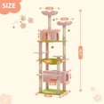 thumbnail image 6 of Pefilos 72" Cat Tree Tower for Large Cats, Indoor Cat Condo with Sisal-Covered Scratching Posts and Pads, 2 Padded Perch, Pink, 6 of 9