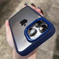 thumbnail image 2 of Luxury Shockproof Armor Metal Camera Case For iPhone 16 15 14 13 12 11 Pro Max Plus Clear Acrylic Bumper Hybrid Hard Back Cover Plum For iPhone 15Promax, 2 of 6