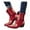 Red, variant on Womens Cowboy Boots Pointed Toe Western Short Cowgirl Boots For Women Block Mid Heels Wide Calf Ankle Booties