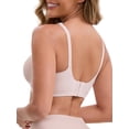 thumbnail image 3 of INSPIRE CHIC Women's Adjustable Buckled Straps Postpartum Nursing Bra V-Neck Mesh Splicing Lightweight Wireless Bras L Beige, 3 of 5