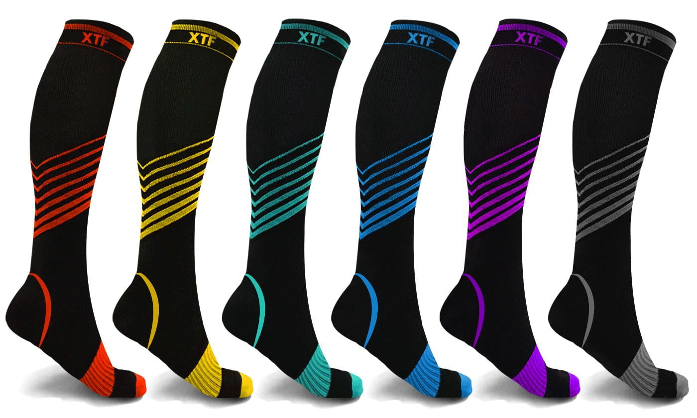 – Graduated Muscle Support Athletic or Medical 6-Pack Men’s Compression Socks