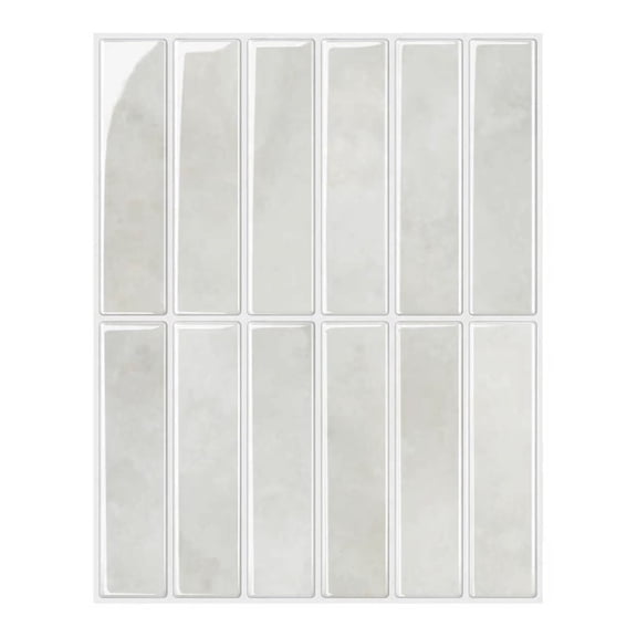 10 Sheets Gray Peel and Stick Backsplash - 3D Adhesive Tile Backsplash for Kitchen, Bathroom, Wall Tile