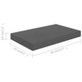 thumbnail image 4 of vidaXL Floating Wall Shelves 2 pcs High Gloss Grey 40x23x3.8 cm MDF, 4 of 5