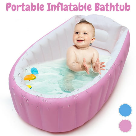 Baby Inflatable Bathtub, Portable Infant Toddler Non Slip Bathing Tub Travel Bathtub Mini Air Swimming Pool Kids Thick Foldable Shower (Best Baby Tub For Shower)
