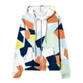 thumbnail image 5 of LEBONYARD Women's Full-Zip Fleece Hoodie Pale,Women's Casual Printed Long Sleeve Zipper Hooded Tops Blouse with Pocket Sweatshirt Jackets Multicolor XXL, 5 of 6