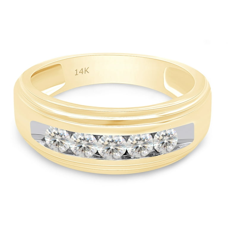 Men's Diamond Ring 3 ct tw Round 14K Yellow Gold