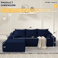 thumbnail image 5 of HARIPUL 94" Cloud Modular Sectional Sofa – Plush Deep-Seated L-Shaped Couch with Chaise, No Assembly Required (Grey, Left-Facing) Blue, 5 of 5