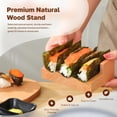 thumbnail image 2 of ABCISI Wood Sushi Temaki Holder, Rustic Novelty Serving Tray, Taco Display Stand Sushi Hand Roll Holder for Party Restaurant Dining Room, Presentation Platter Roll Boat Food Display,  2 Grid, 2 of 14