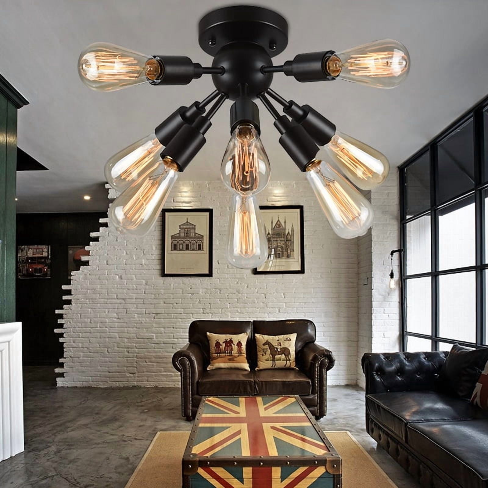 Juvan Antique Bronze Edison Bulbs 8-light Ceiling Light - Walmart.com