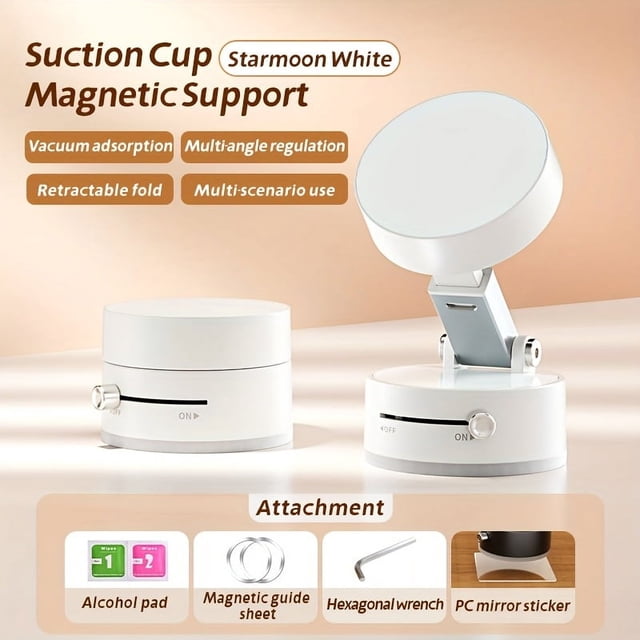 HLONK Support Multifonctionnel à Ventouse Pliable Rétractable pour Cuisine, Support Magnétique Double Face pour Téléphone Mobile