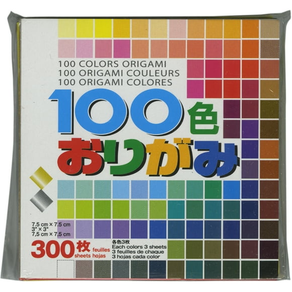 Aitoh Origami Paper 3"X3" 300/Pkg-Assorted Colors S100C